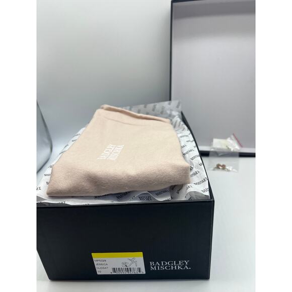 Badgley Mischka Jessica Heeled Sandal Nude Satin Women's Size 10. - Picture 5 of 12